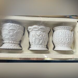 LENOX Set of 3 - Beaded Tea Light Votive Candle Holders - Classic Style